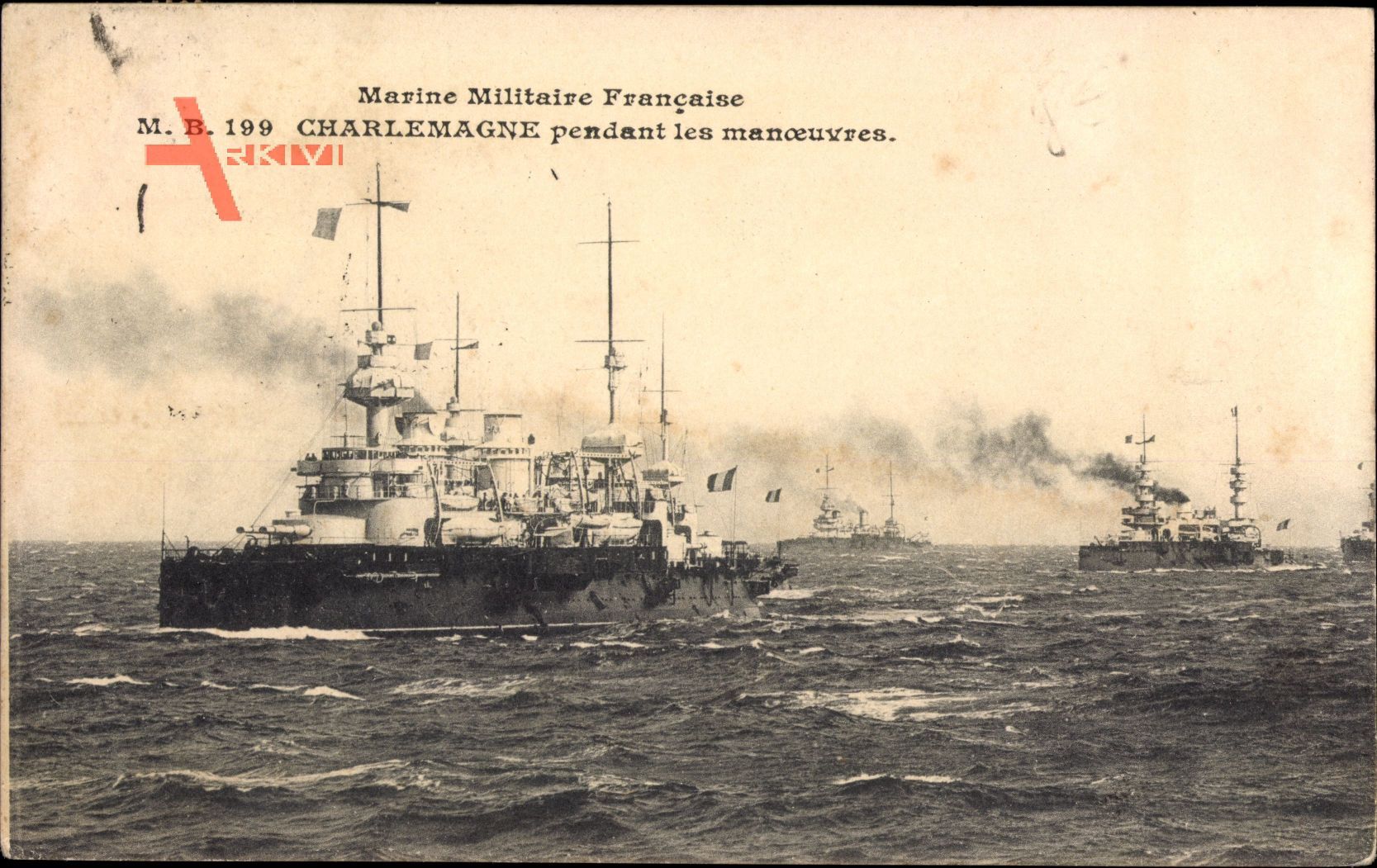 Französisches Kriegsschiff, Marine Militaire, Charlemagne, Manoeuvres