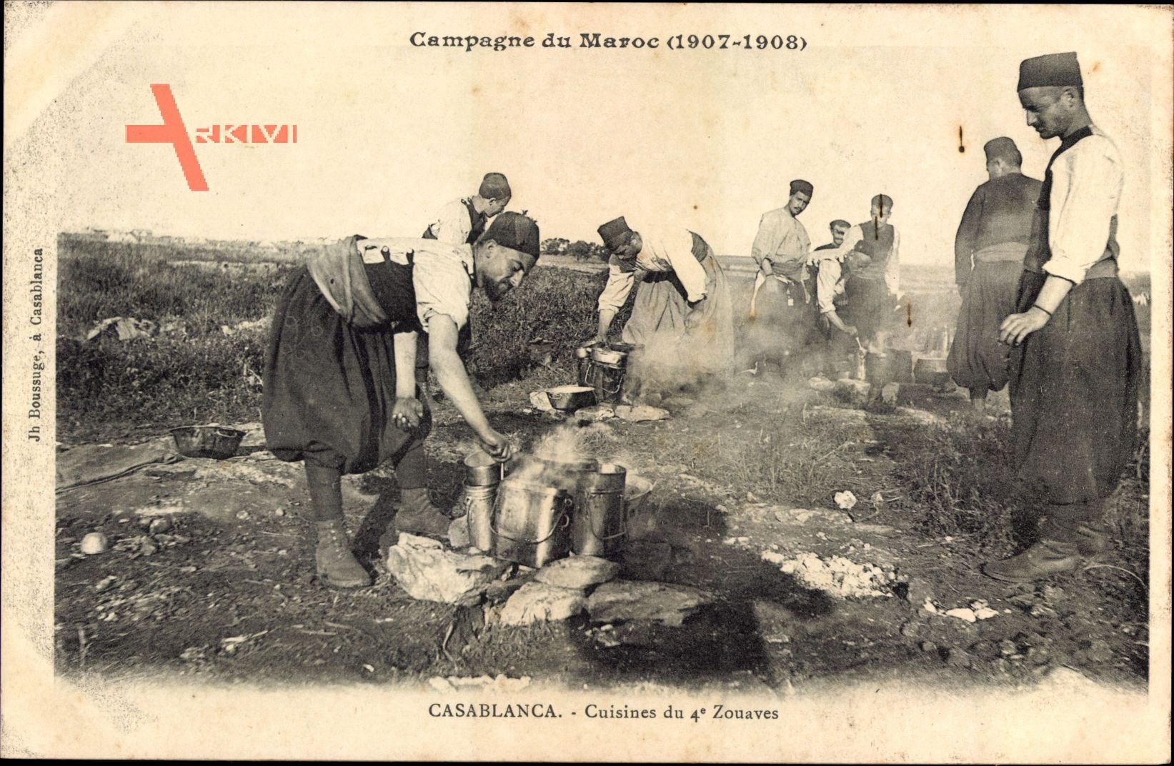 Casablanca Marokko, Cuisines du 4e Zouaves, Soldaten an Feuerstelle