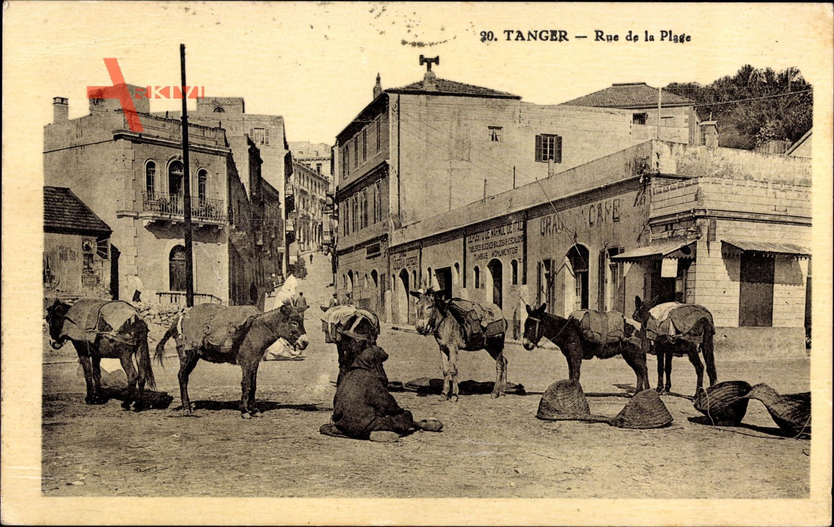 Tanger Marokko, Rue de la Plage, Straßenpartie, Esel, Araber, Flechtkörbe