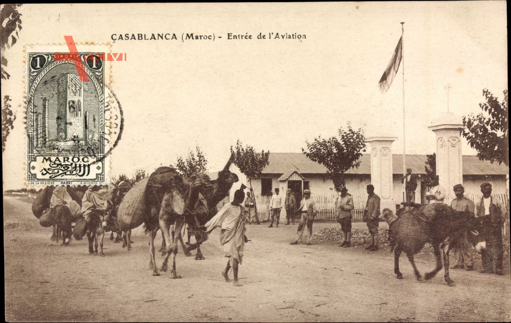 Casablanca Marokko, Entree de lAviation, Eingang zum Flugplatz, Kamel