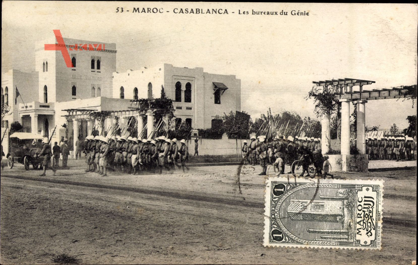 Casablanca Marokko, Les bureaux du Genie, Auto, Infanteristen