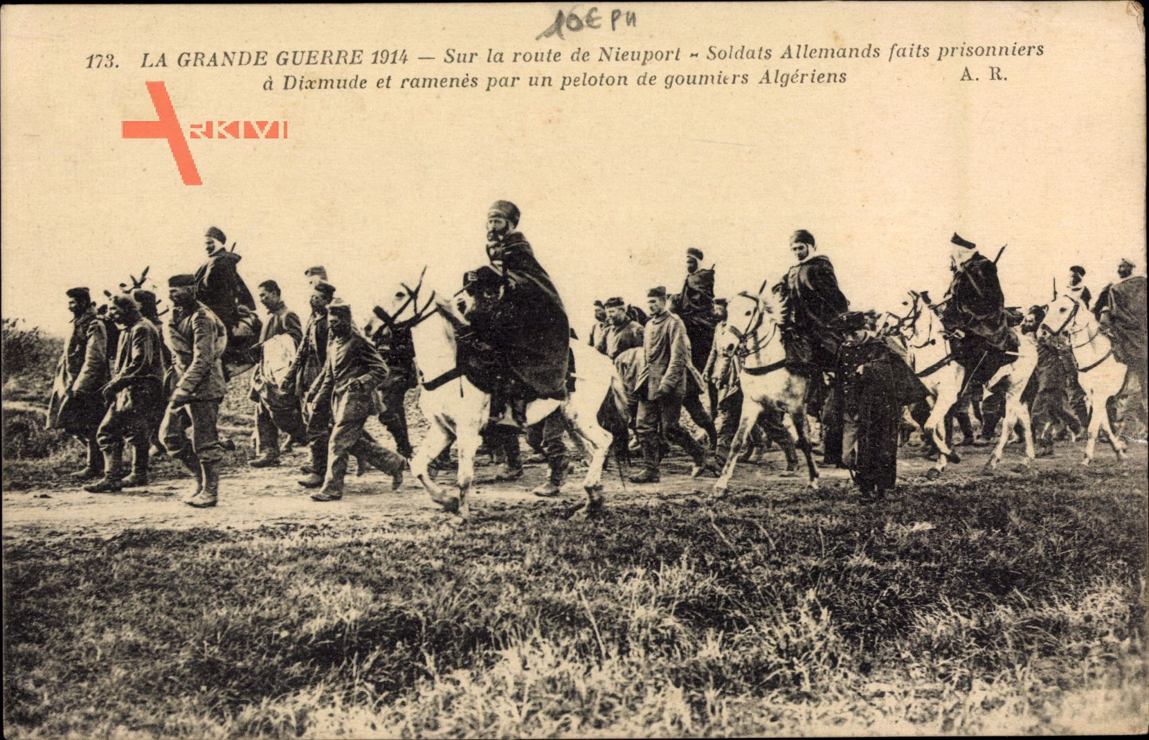 Route de Nieuport, Soldats Allemands faits prisonniers à Dixmude