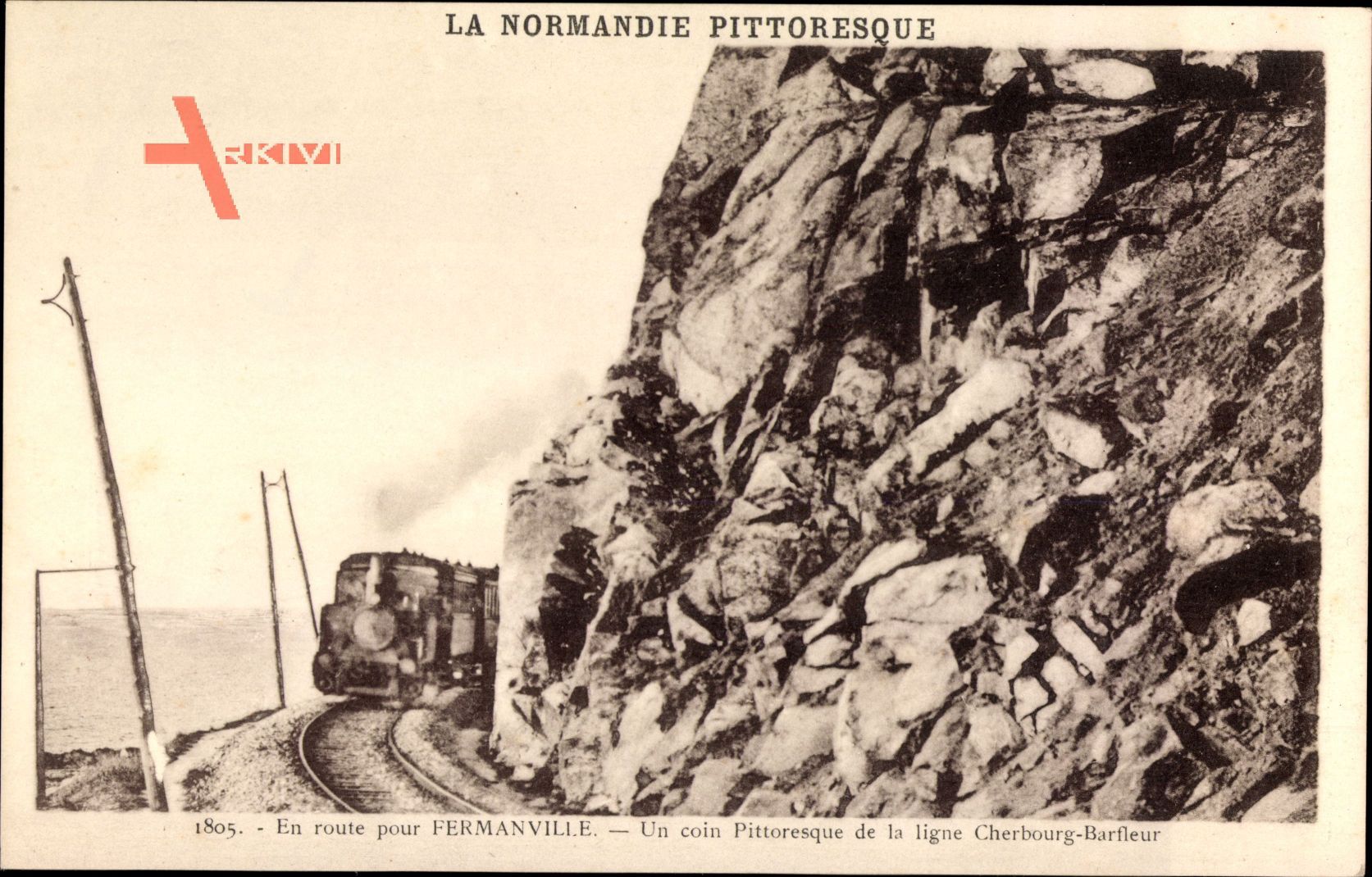 Normandie Pittoresque, En route pour Fermanville, Chemin de Fer, Dampflok