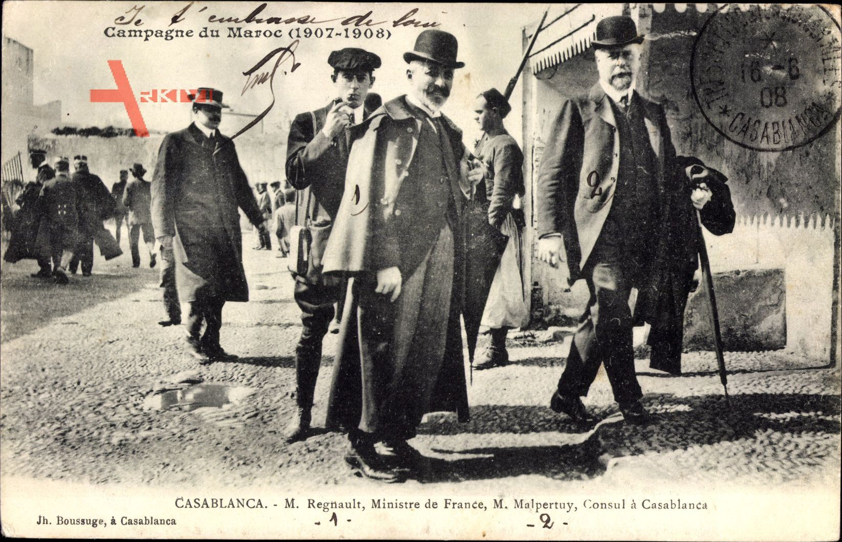 Casablanca Marokko, M. Regnault, M. Malpertuy, Consul, Campagne du Maroc