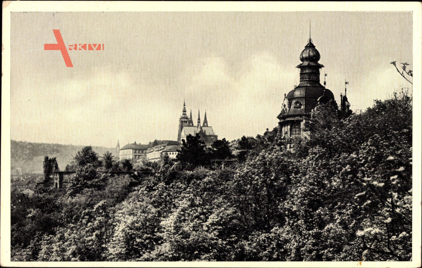 Praha Prag, Hanavsky Pavilon na Letne, Restaurace, Kirchturm