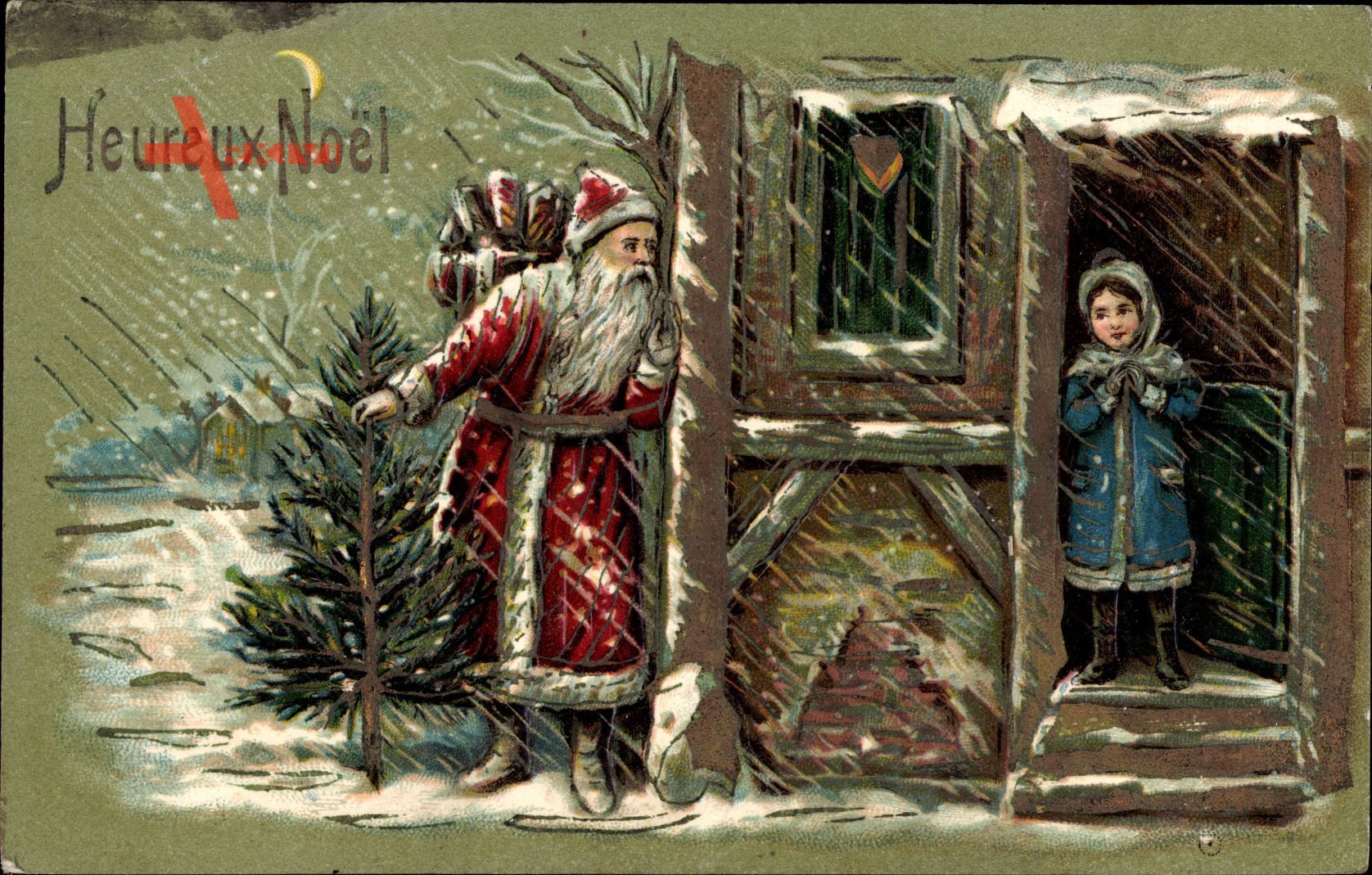 Frohe Weihnachten, Weihnachtsmann, Winter, Schneesturm