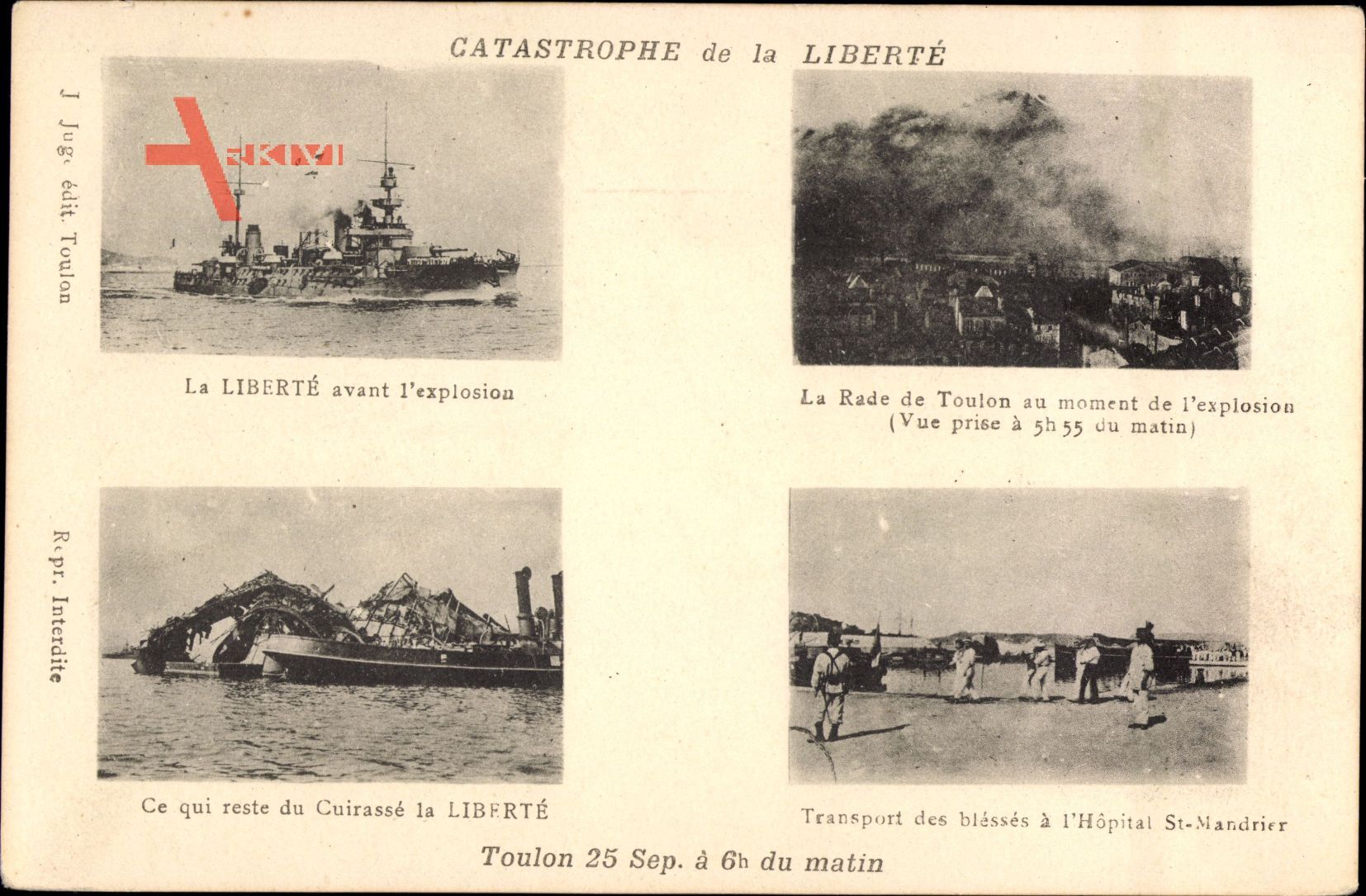 Catastrophe de la Liberté, Explosion, 25  Sept., Schiffswrack