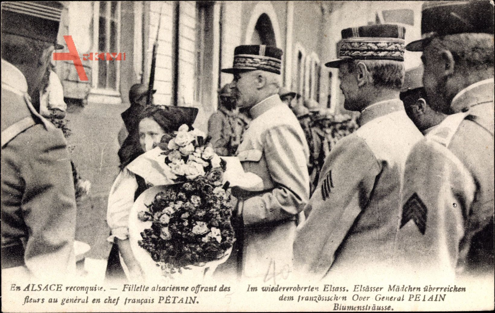 Elsaß, Maréchal Philippe Pétain, Blumensträuße, Alsace