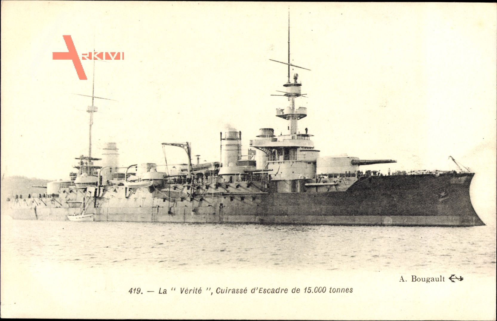 Französisches Kriegsschiff Vérité - ein Geschwader Schlachtschiff von 15.000 Tonnen
