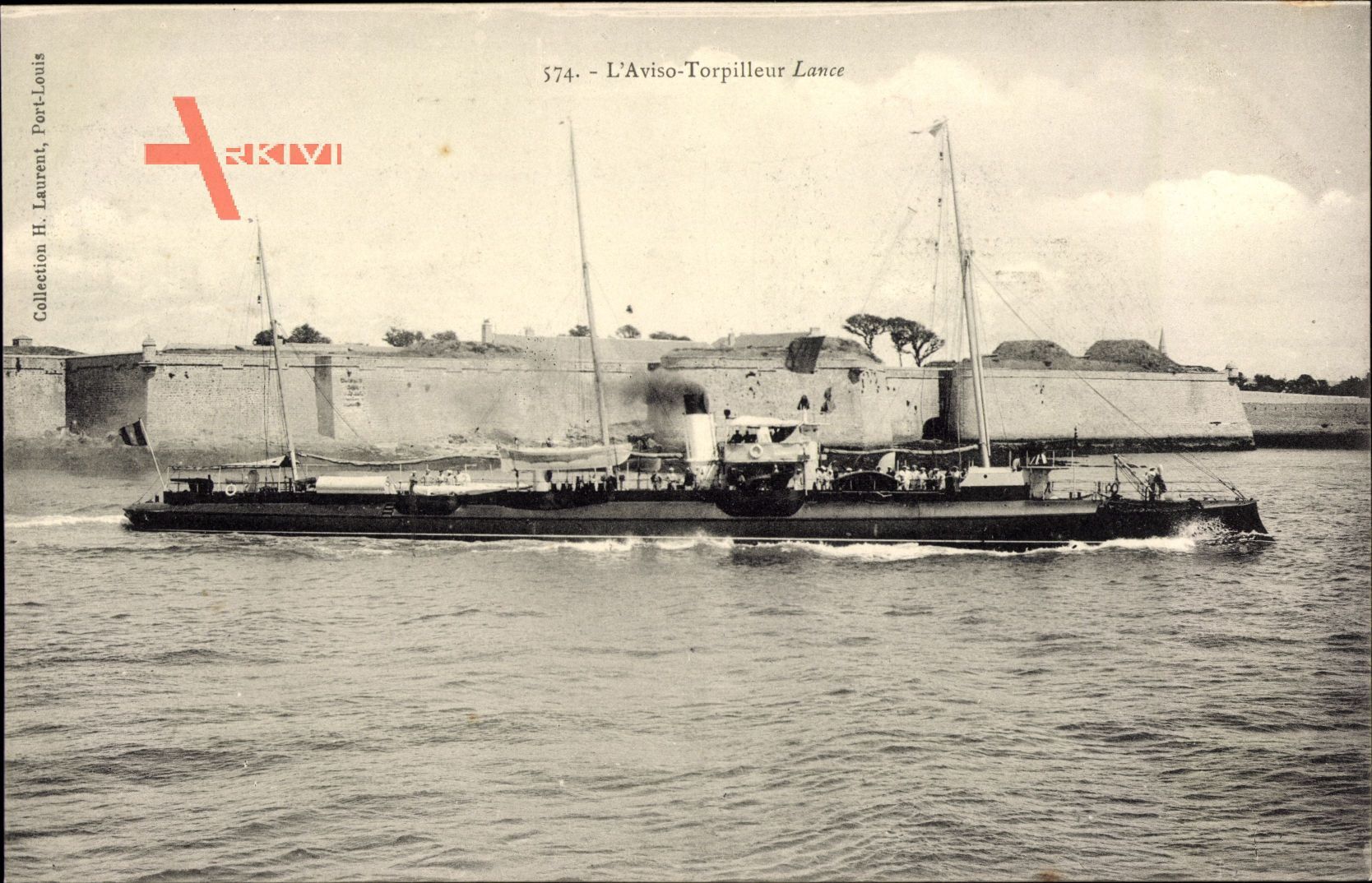 Französisches Kriegsschiff - das Kanonenboot 'Lance'