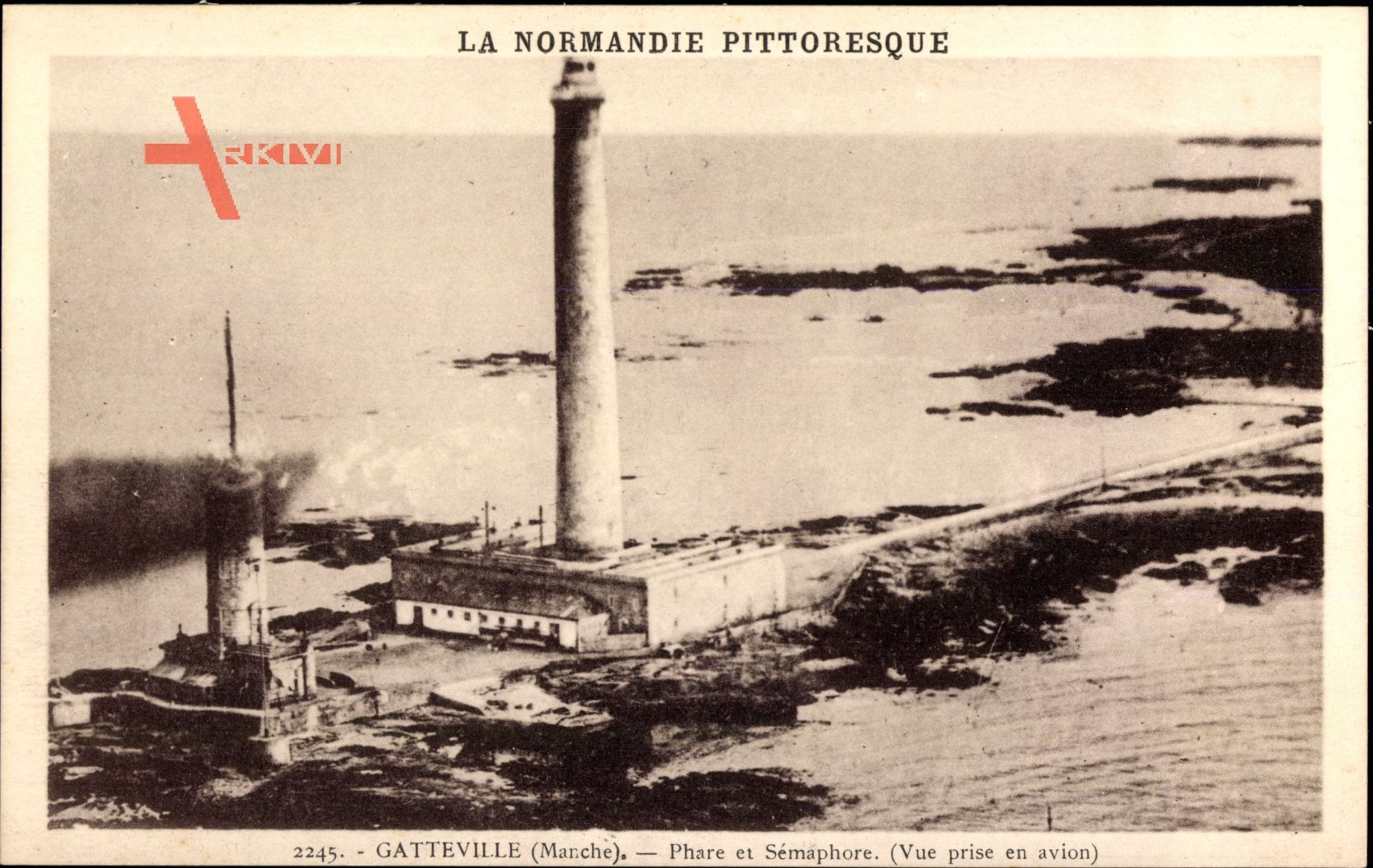 Gatteville Marche, Phare et Sémaphore, Fliegeraufnahme, Leuchtturm
