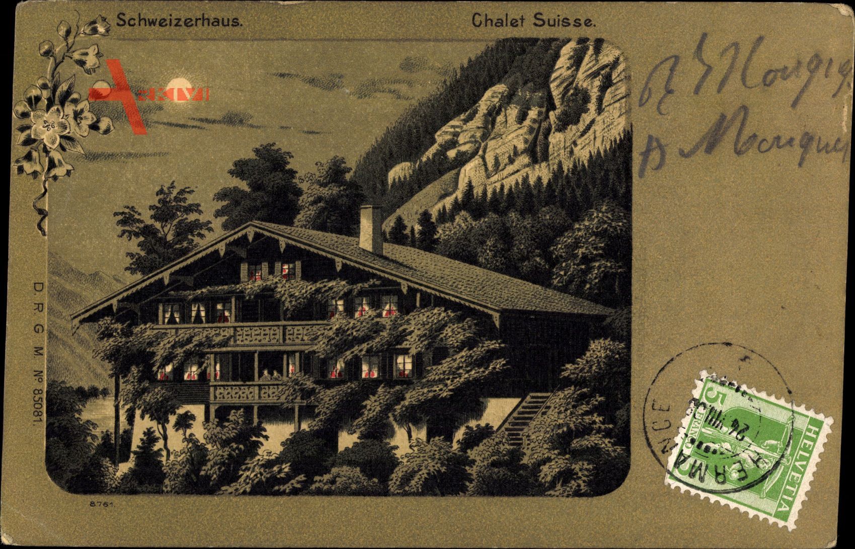 Mondschein Schweiz, Helvetia, Châlet Suisse, Schweizerhaus