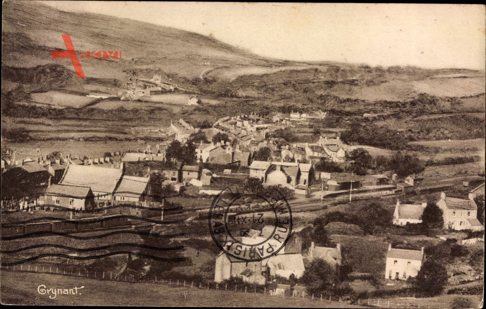 Crynant Wales, Panorama der Siedlung, Dulais Valles