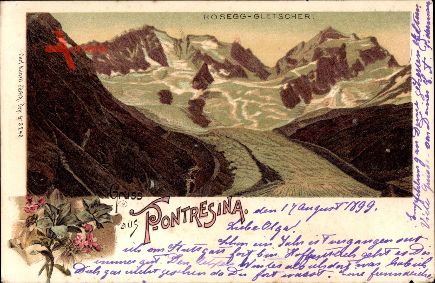 Pontresina Kt. Graubünden Schweiz, Rosegg Gletscher, Panorama