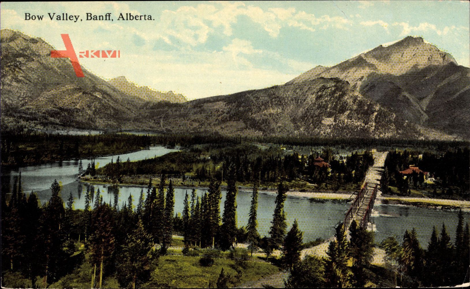 Banff Alberta Kanada, Bow Valley, Ort im Tal, Fluss, Brücke