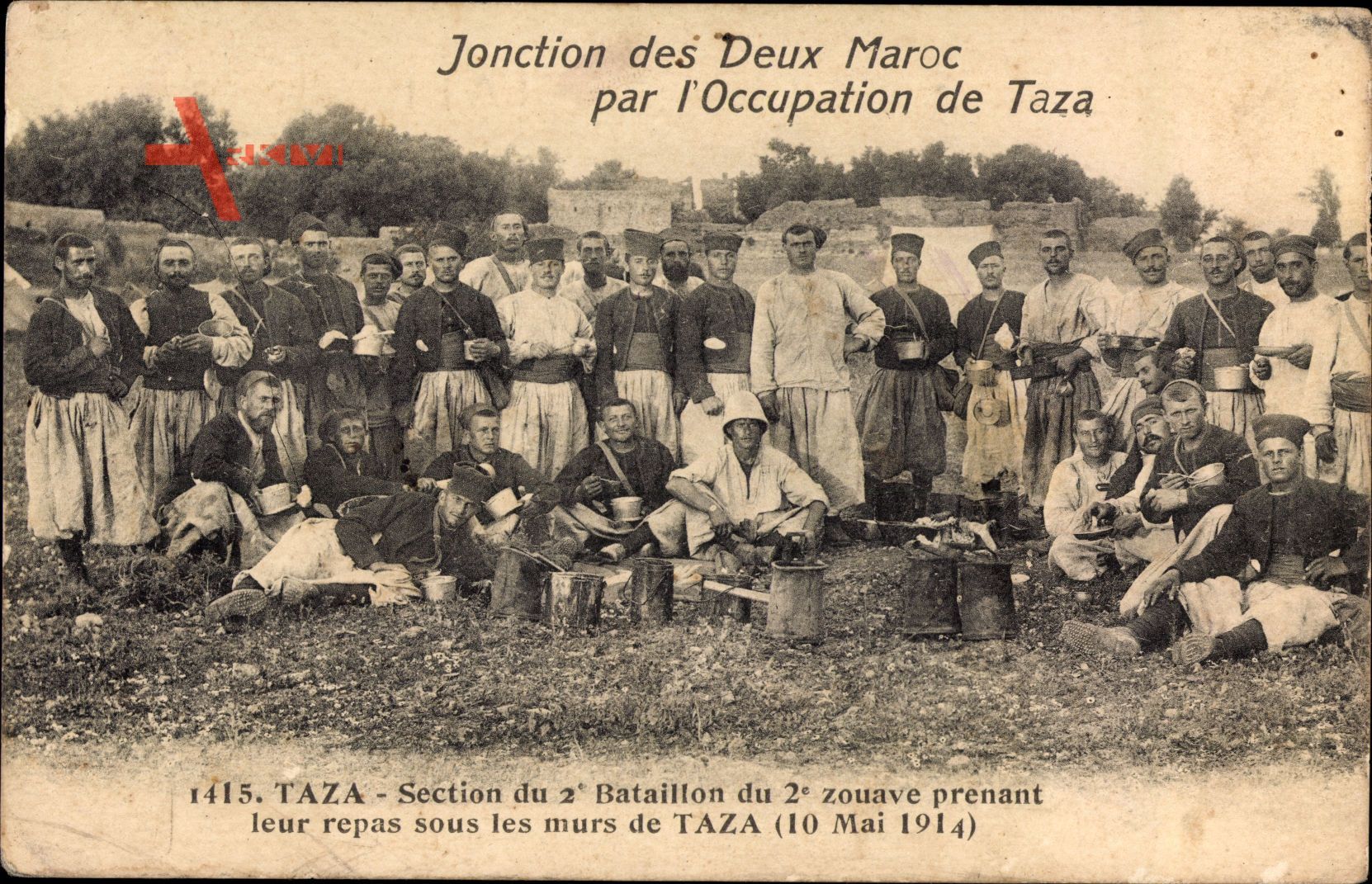 Taza Marokko, Section du 2e Bataillon du 2e Zouave, 10 Mai 1914
