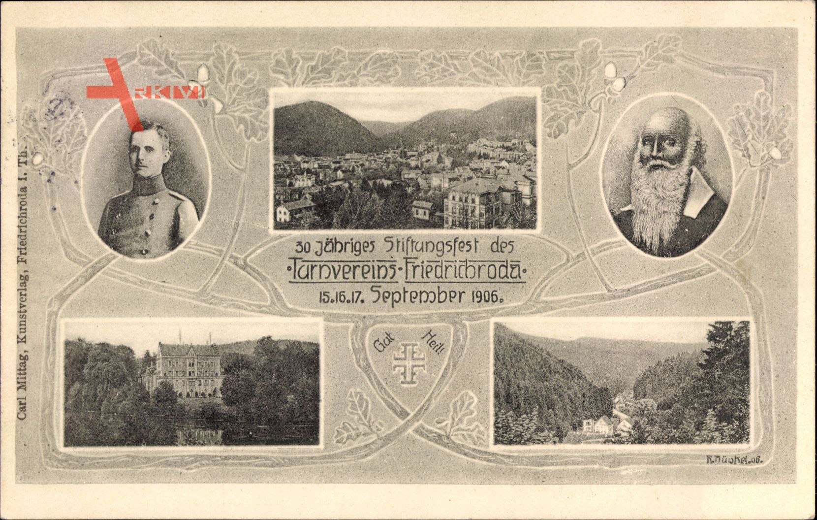 Friedrichroda in Thüringen, 30jh Stiftungsfest des Turnvereins 1906,Turnvater