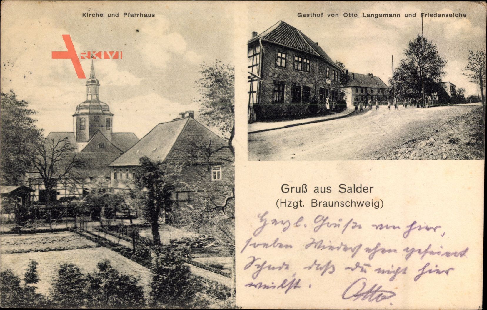 Salder Salzgitter in Niedersachsen, Gasthof von Otto Langemann, Pfarrhaus