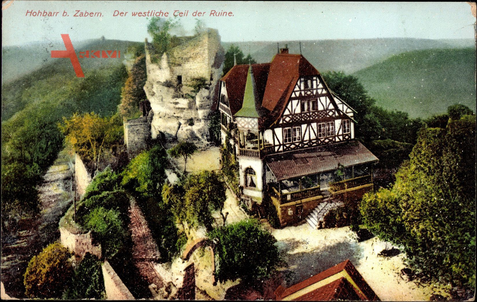 Elsaß Bas Rhin, Burg Hohbarr bei Zabern, Westlicher Teil der Ruine