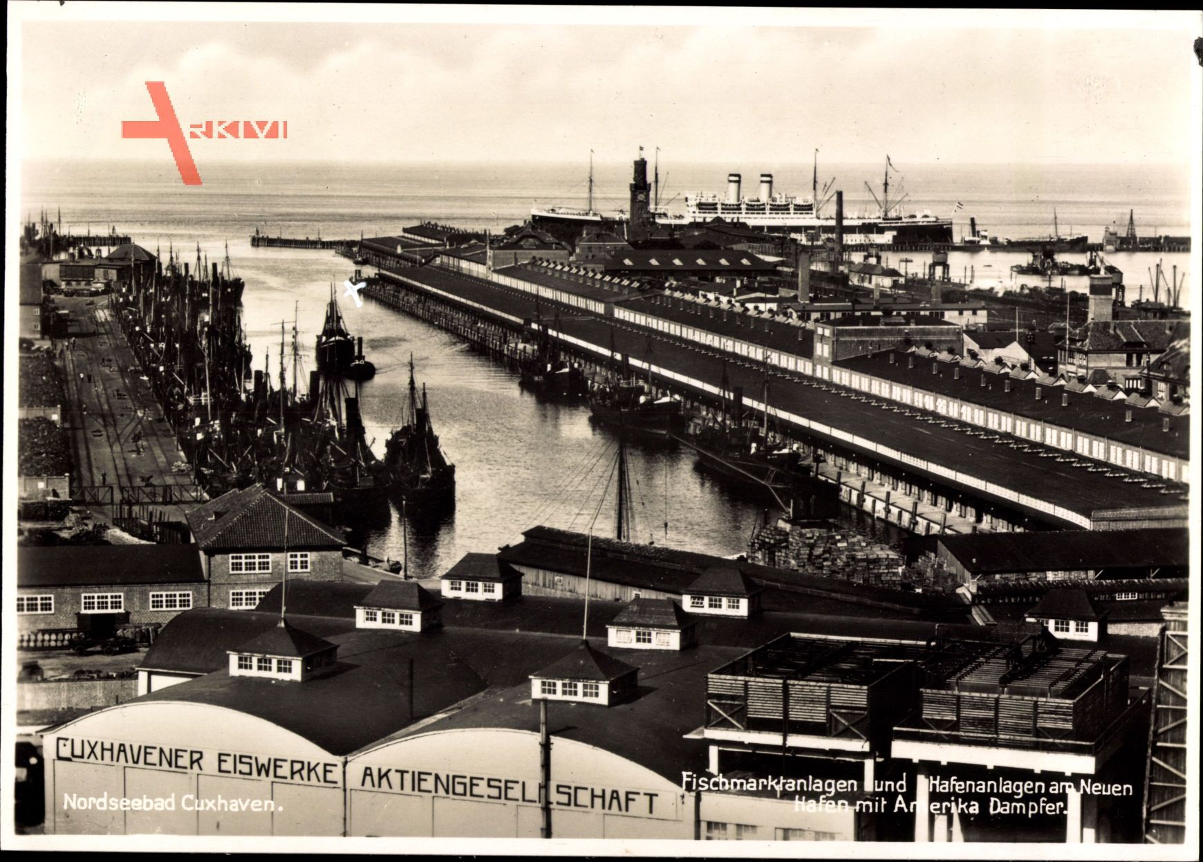 Cuxhaven, Fischmarkt, Hafenanlagen, Amerika Dampfer, Eisenwerke AG