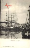 Ostende Westflandern, Le Port, Segelschiffe im Hafen
