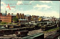 Trenton New Jersey USA, A view of some of the Potteries, Güterwaggons