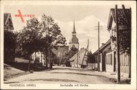 Hohegeiß Braunlage im Oberharz, Dorfstraße mit Kirche