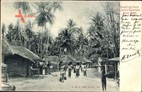 Colombo Ceylon Sri Lanka, Street Scene, Straßenpartie, Strohhütten, Palmen