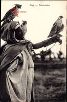 Fauconnier Arabe, Arabischer Falkner, Falke auf dem Arm