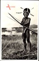 Niederländisch Neu Guinea, Opperhoofd in de Baliem, Jäger mit Pfeil und Bogen