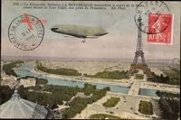 Paris, Dirigéable Militaire La Republique, Tour Eiffel, Eiffelturm, Zeppelin