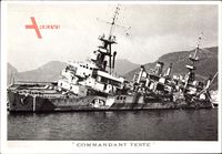 Französisches Kriegsschiff, Commandant Teste, Gekentert