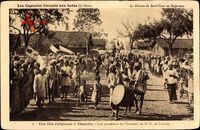 Thandla Indien, Une fete religieuse, une procession, Inder,Capucins francais