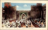 Fès Fez Marokko, Arrivee du sultan a Bab Dekaken, Ankunft vom Sultan