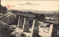 Marokko, Train de ballast sur le pont Detaly, pres de Taza