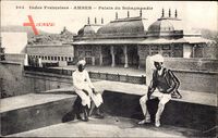 Amber Indien, Palais du Sohagmandir, Inder mit Gehstock, Palast