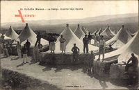 Oudjda Oujda Marokko, Le Camp, Quartier des Spahis, Zelte und Soldaten