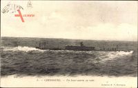 Cherbourg Octeville Manche, Un Sous marin en rade, U Boot