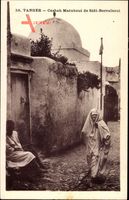 Tanger Marokko, Casbah Marabout de Sidi Berraisoul, verschleierte Frau