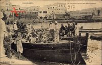 Casablanca Marokko, Les barcasses servant au debarquement, Araber