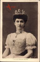 Königin Helena von Italien, Elena von Montenegro, Sitzportrait