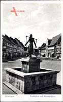 Schöningen in Niedersachsen, Marktplatz mit Wasserträgerin