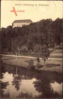 Wolkenburg Limbach Oberfrohna Sachsen, Flusspartie mit Schlossblick